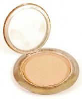 Antik ezüst (Ag.) púdertartó, távol keleti életképpel, jelzés nélkül, d:8 cm, bruttó:81 g