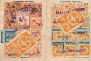 1945 Szállítómunkások szakszervezete tagsági igazolvány, tagsági bélyegekkel