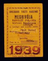 1939 Az Országos Tiszti Kaszinó fényképes meghívója