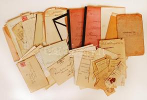 cca 1900-1940 Nagy okmány hagyaték tétel, kb 50 db benne több katonai okmánnyal