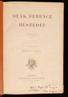 Deák Ferencz beszédei. Összegyűjtötte Kónyi Manó. I.-II. (1829-1861). Bp. 1882. Franklin. Első kiadá...