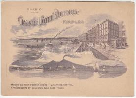 cca 1890 Nápoly Hotel reklám / Naples Hotel advetising card 14x9 cm