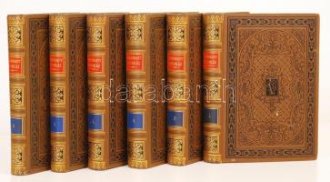 Vörösmarty Mihály munkái sajtó alá rendezte Gyulai Pál. I.-VI. kötet. teljes sorozat. (Aufrecht és Goldschmied féle) Bp., é.n. Méhner Vilmos. Aranyozott gerincű, festett Gottermayer féle egészvászon kötésben, szép állapotban.