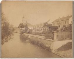 1893 Felka patak, háttérdben vendéglővel. Nagyméretű fotó / Felka large photo with restaurant in the background 25x19 cm