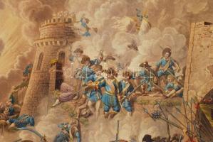 cca 1836 Buda várának diadalmas ostrommal visszavétele 1686. Eduard Gurk és Jan Osolsobie nagyméretű...