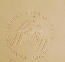 1948 Oklevél az 1948-as Nemzetközi Bartók Béla Találkozóról Komor Vilmos karmester részére. Kodály Z...