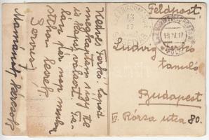 1916 S.M.S. Szigetvár a legénységgel. Futott házi készítésű fotólap. / Warship in port with sailors....