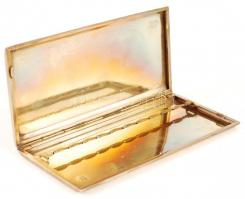 cca 1910 Ezüst cigarettatárca növényi díszítéssel. Jelzett. / Silver cigarette holder 9x17 cm, 211 g