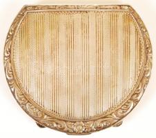 cca 1910 Ezüst púderkompakt növényi díszítéssel. Jelzett. / Silver puff-box 126 g