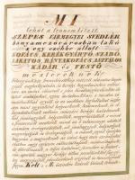 1845 I. Ferdinánd által kibocsájtott kiváltságlevél a Szepes vármegyei Svedlér bánya-mezővárosában l...