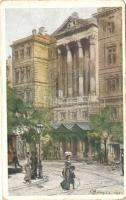 Budapest, szignózott - 6 db régi vegyes minőségű képeslap / 6 old mixed quality postcards