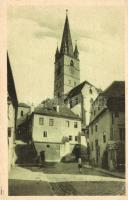 Nagyszeben, Torony utca, Evangélikus templom / street, church (Rb)