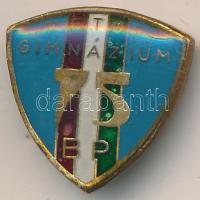 DN Budapest "Petőfi Sándor Gimnázium 75 év" zománcozott kitűző (18x18mm) T:2