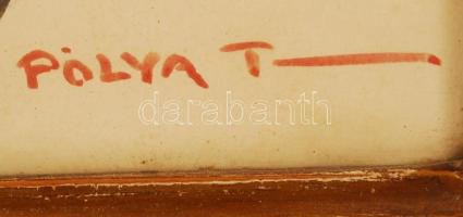 Pólya Tibor (1886-1937): Müncheni típusok. Vegyes technika, papír, jelzett, üvegezett keretben 37×26...