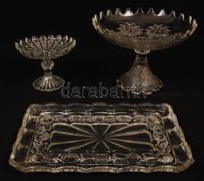 Üveg tétel, több csorbával, összesen:3 db