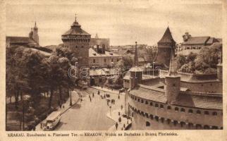 Kraków, Rundbastei, Florianer Tor / bastion, gate  - 2 old postcards