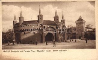 Kraków, Rundbastei, Florianer Tor / bastion, gate  - 2 old postcards