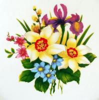 Apulum süteményes készlet, nagy tányér sérült, matricás, jelzett