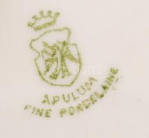 Apulum süteményes készlet, nagy tányér sérült, matricás, jelzett