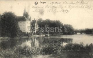 2 db RÉGI külföldi (belga, horvát) városképes lap; Abbazia, Bruges / 2 old foreign (Belgian, Croatia...