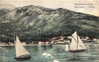 2 db RÉGI külföldi (horvát, montenegrói) városképes lap; Cetinje, Moscenice / 2 old foreign (Croatian, Montenegro) town-view postcards; Cetinje, Moscenice