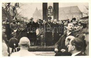 1938 Kassa, Horthy, Purgly Magdolna, bevonulás / Horthy, Purgly, entry of the Hungarian troops 'vissza' So. Stpl