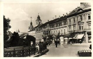 Kolozsvár, Mátyás király tér, Központi szálló és étterem / square, hotel, restaurant
