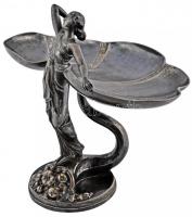 WMF szecessziós figurális asztali kínáló, ezüstözött alpakka, jelzett, m:24 cm, 17×29 cm/ WMF art no...