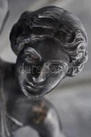 WMF szecessziós figurális asztali kínáló, ezüstözött alpakka, jelzett, m:24 cm, 17×29 cm/ WMF art no...