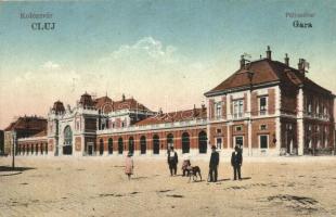 Kolozsvár, vasútállomás / railway station 'vissza' So. Stpl (kis szakadás / small tear)