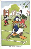 1954 Donald Duck, Mickey Mouse and Goofy, cricket 'Valentine & Sons Nr. 4041.' (EK)