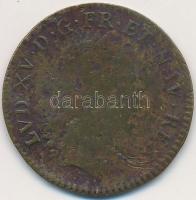 Franciaország 1723 réz zseton "LVD. XV. D. G. FR. ET. NAV. REX /  REX COELESTI OLEO UNCTUS - RE...