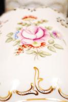 Hollóházi kaspó pár (2db), kézzel festett, jelzett, hibátlan, m:14,5 cm, d:16 cm