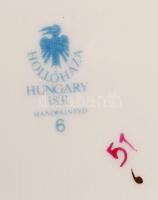 Hollóházi kaspó pár (2db), kézzel festett, jelzett, hibátlan, m:14,5 cm, d:16 cm