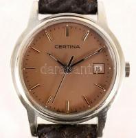Certina női analóg karóra, eredeti tokjában, bőr szíjjal, leírással, nem jár