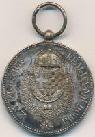 Jugoszlávia ~1930. "Királyi Érdemérem / I. Sándor" ezüstözött Br kitüntetés mellszalag nél...