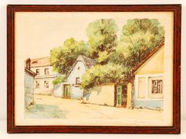 Jelzés nélkül: Tabán. Színezett litográfia, papír, üvegezett keretben, 20×27 cm