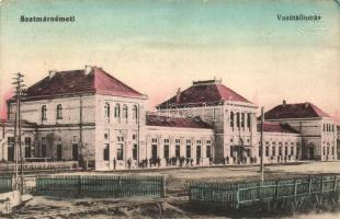 Szatmárnémeti, vasútállomás / railway station (EK)