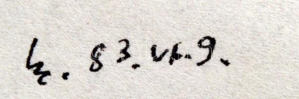 László Gyula (1910-1998): Női akt fotelban . Tus, papír, jelzett, paszpartuban, 30×22  cm