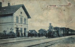 Bereck, vasútállomás, mozdony / railway station, locomotive (b)