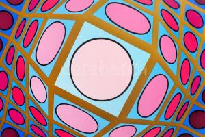 Victor Vasarely (1908-1997): Vega ZETT-4. Szitanyomat,  papír, jelzett, számozott (110/84), 35×34 cm