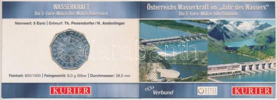 Ausztria 2003. 5&#8364; Ag "Vízenergia" dísztokban T:BU Austria 2003. 5 Euro Ag "Wasserkraft" in paper case C:BU