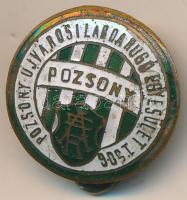 DN "Pozsony Újvárosi Labdarúgó Egyesület 1906" zománcozott Br gomblyukjelvény T:2- zománchiba