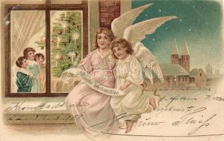 10 db RÉGI motívumlap pár lithoval; üdvözlőlap (karácsony) / 10 old motive cards with some litho; gr...