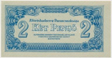 1944. 2P "A Vöröshadsereg Parancsnoksága" vágási hibával és hátlapi ferde nyomattal T:I- hajtatlan