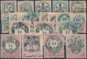 1888-1903 20 db magyar okirati illetékbélyeg