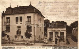 Hévízfürdő, Kurtács villa, Bibi penzió, étkező terem, kiadja Mérei Ignác (ázott / wet damage)