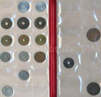 Vegyes 80db-os ázsiai fémpénz tétel, japán, kínai, koreai érmék 2db éremtartó albumban T:vegyes
Mixe...