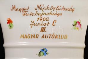 Herendi oroszlánlábas kaspó, kézzel festett, jelzett, hibátlan, " Magyar Népköztársaság Tura ba...