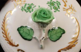 Herendi Apponyi mintás bonbonier, kézzel festett jelzett, hibátlan, m:10 cm, d:9,5 cm